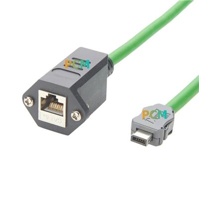 IX औद्योगिक B कुंजी RJ45 पैनल माउंट CAT6A ईथरनेट केबल