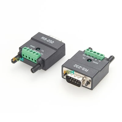 RS232 DB9 पुरुष से RS485 TTL 2- -1 कनवर्टर एडाप्टर में